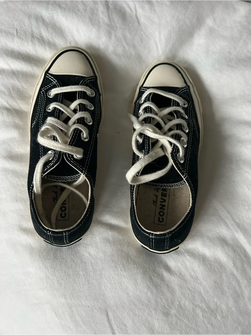 Converse Kids Black and White Canvas Low-Top Sneakers